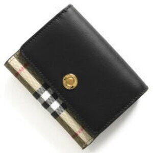 Burberry Lancaster Tri fold Wallet Check Beige Black